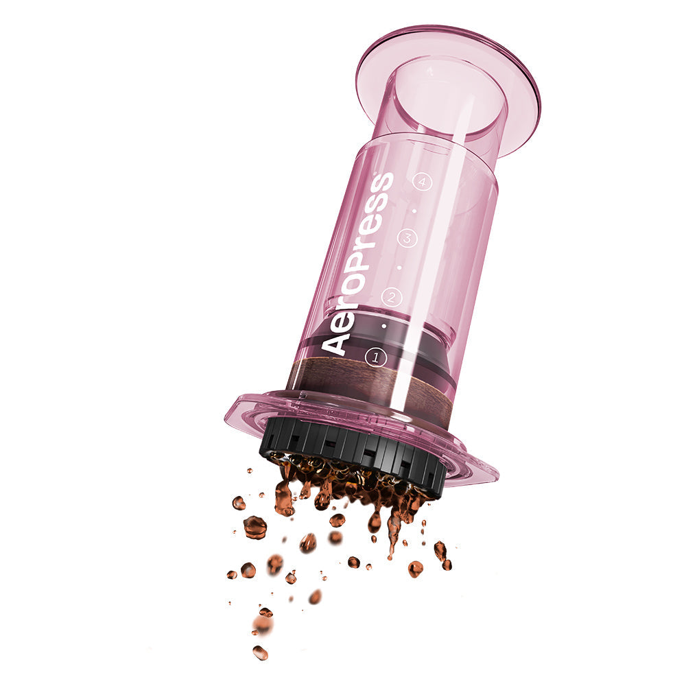 AeroPress Clear Coffee Maker (Pink) - Amici Coffee Store