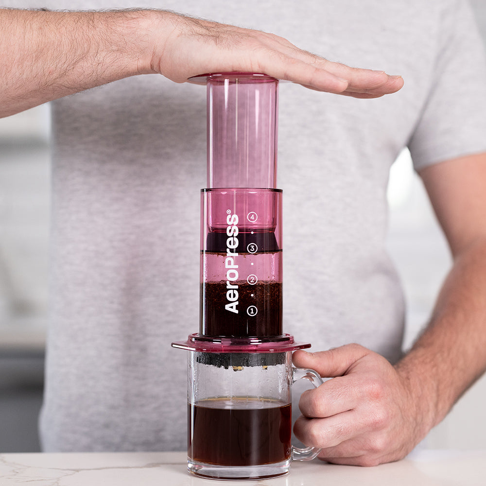 AeroPress Clear Coffee Maker (Pink) - Amici Coffee Store