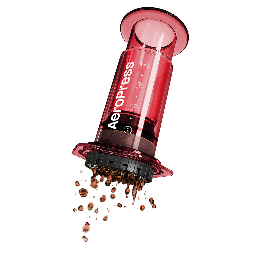 AeroPress Clear Coffee Maker (Red) - Amici Coffee Store