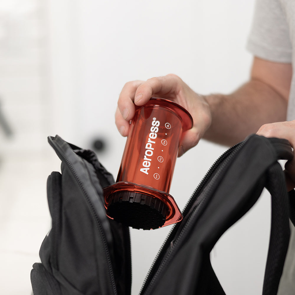 AeroPress Clear Coffee Maker (Red) - Amici Coffee Store