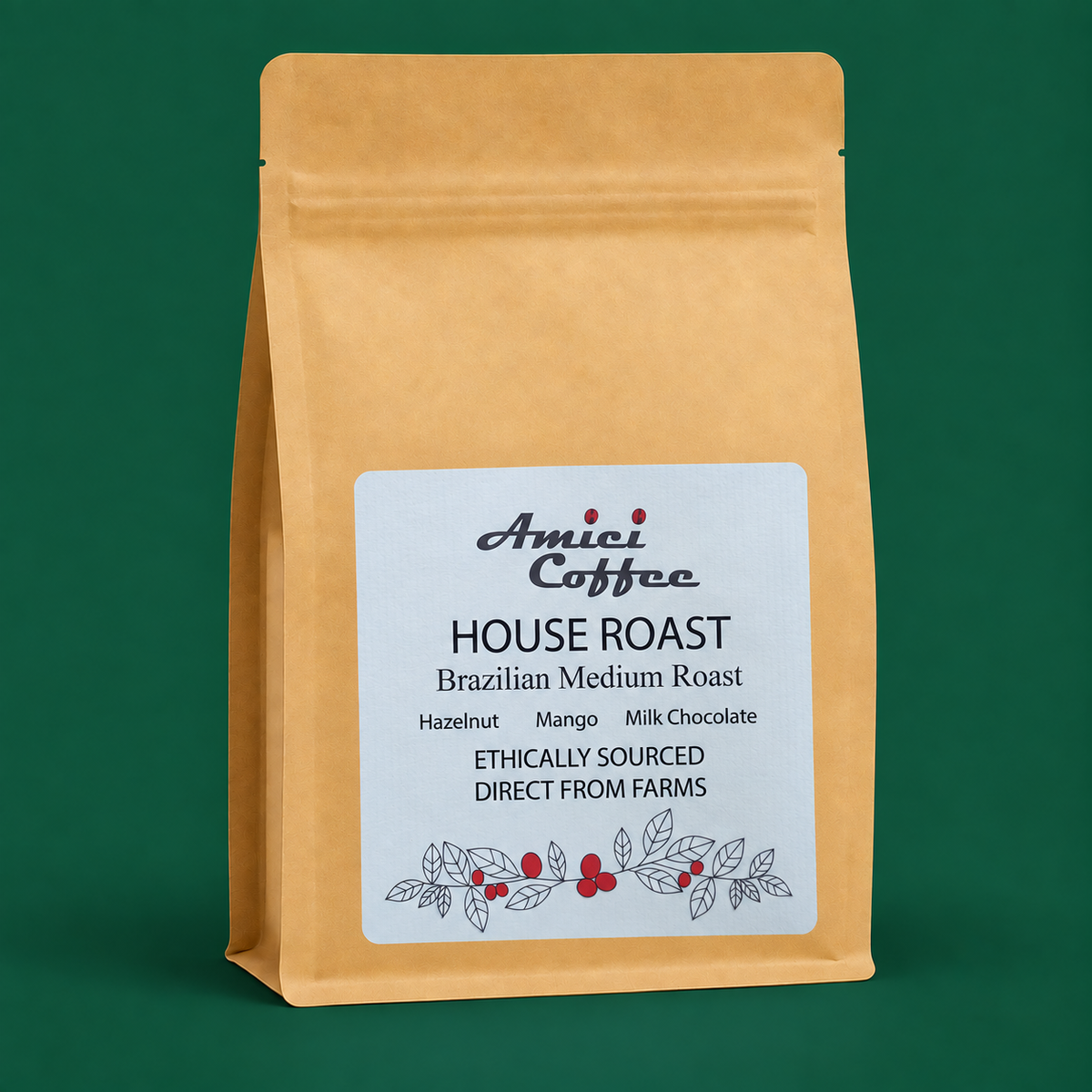 Amici House Roast coffee bag, included in every Taster Trio