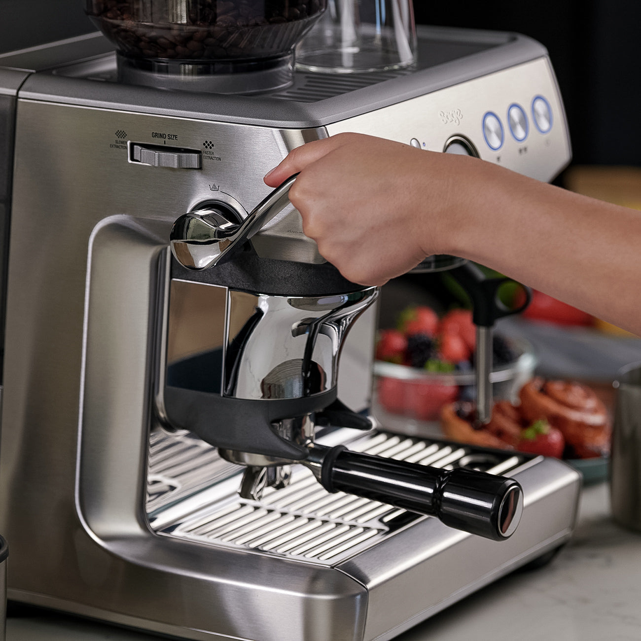 Sage Barista Express Impress Espresso Machine (Stainless Steel) - Amici Coffee Store