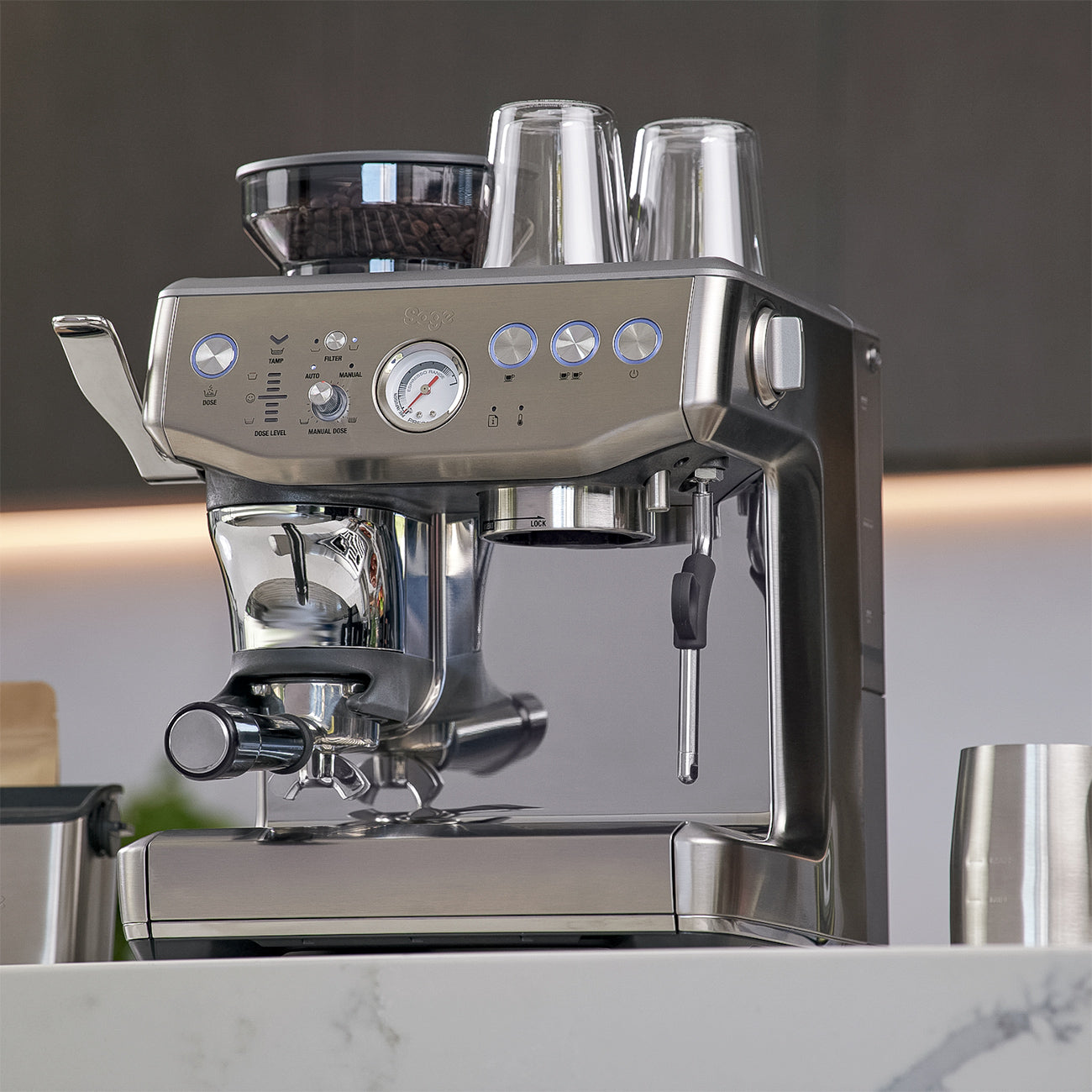 Sage Barista Express Impress Espresso Machine (Stainless Steel) - Amici Coffee Store