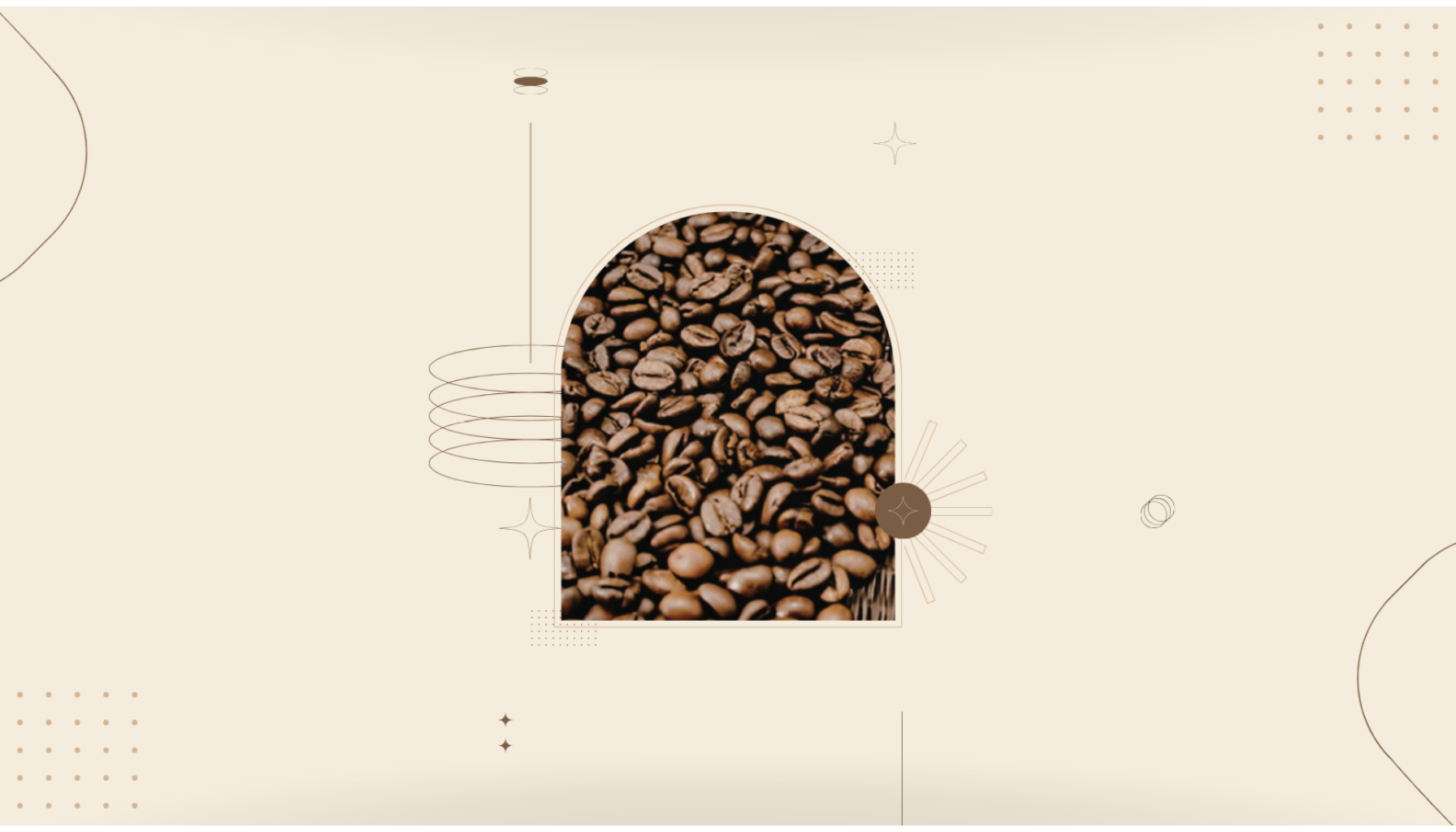 Whole roasted coffee beans on rustic wood, with misty green Andean highland terrain softly blurred behind in warm light.