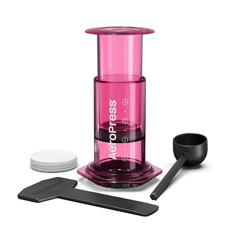 AeroPress Clear Coffee Maker (Pink) - Amici Coffee Store