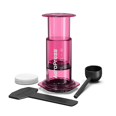 AeroPress Clear Coffee Maker (Pink) - Amici Coffee Store