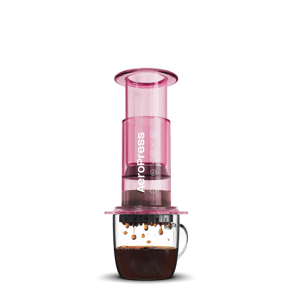 AeroPress Clear Coffee Maker (Pink) - Amici Coffee Store