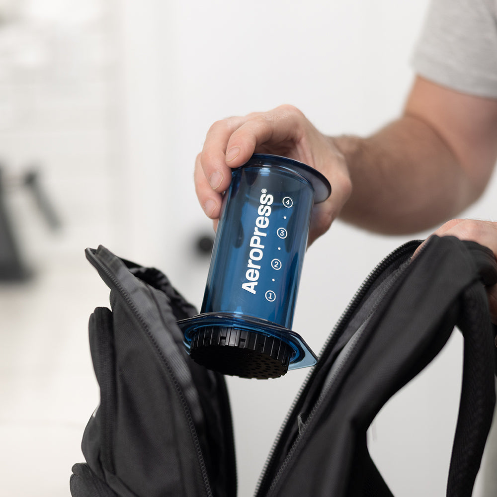 AeroPress Clear Coffee Maker (Blue) - Amici Coffee Store