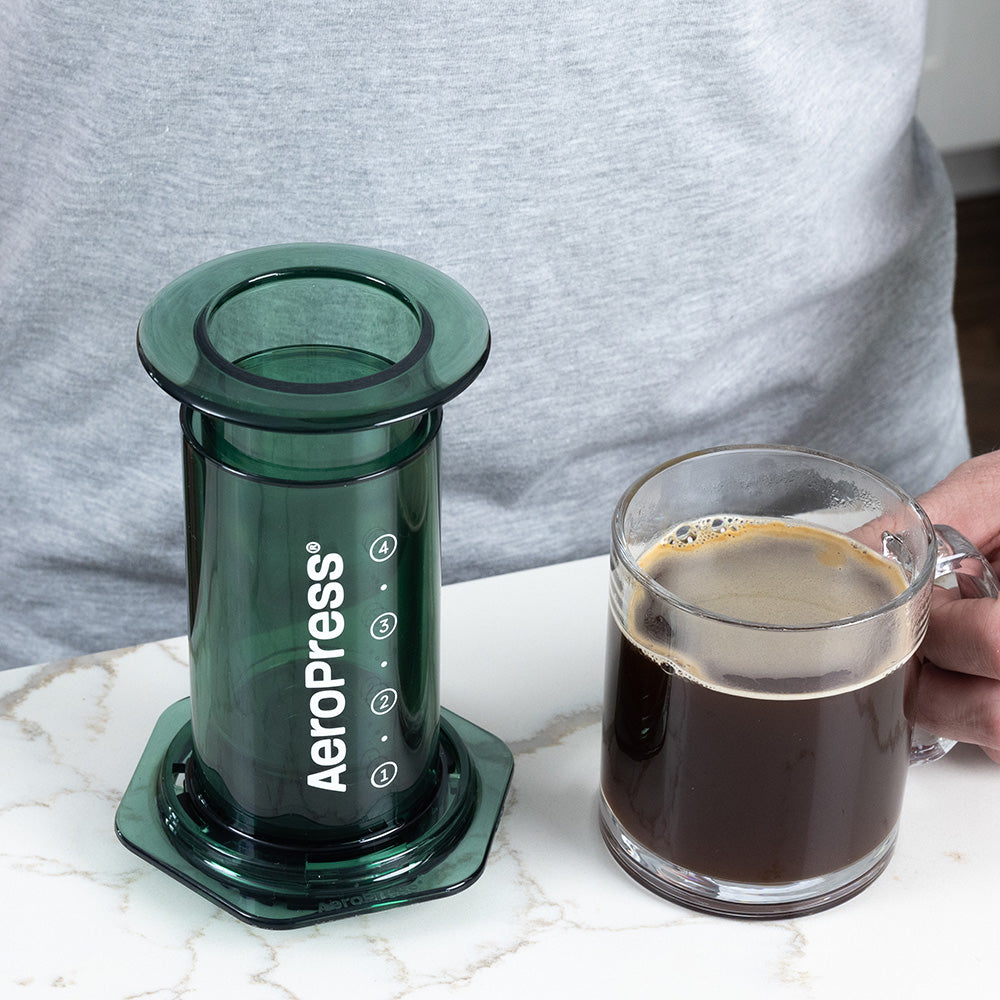 AeroPress Clear Coffee Maker (Green) - Amici Coffee Store