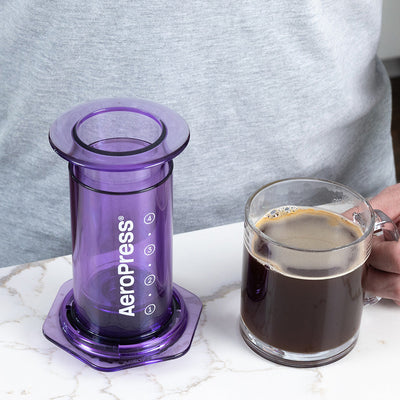AeroPress Clear Coffee Maker (Purple) - Amici Coffee Store