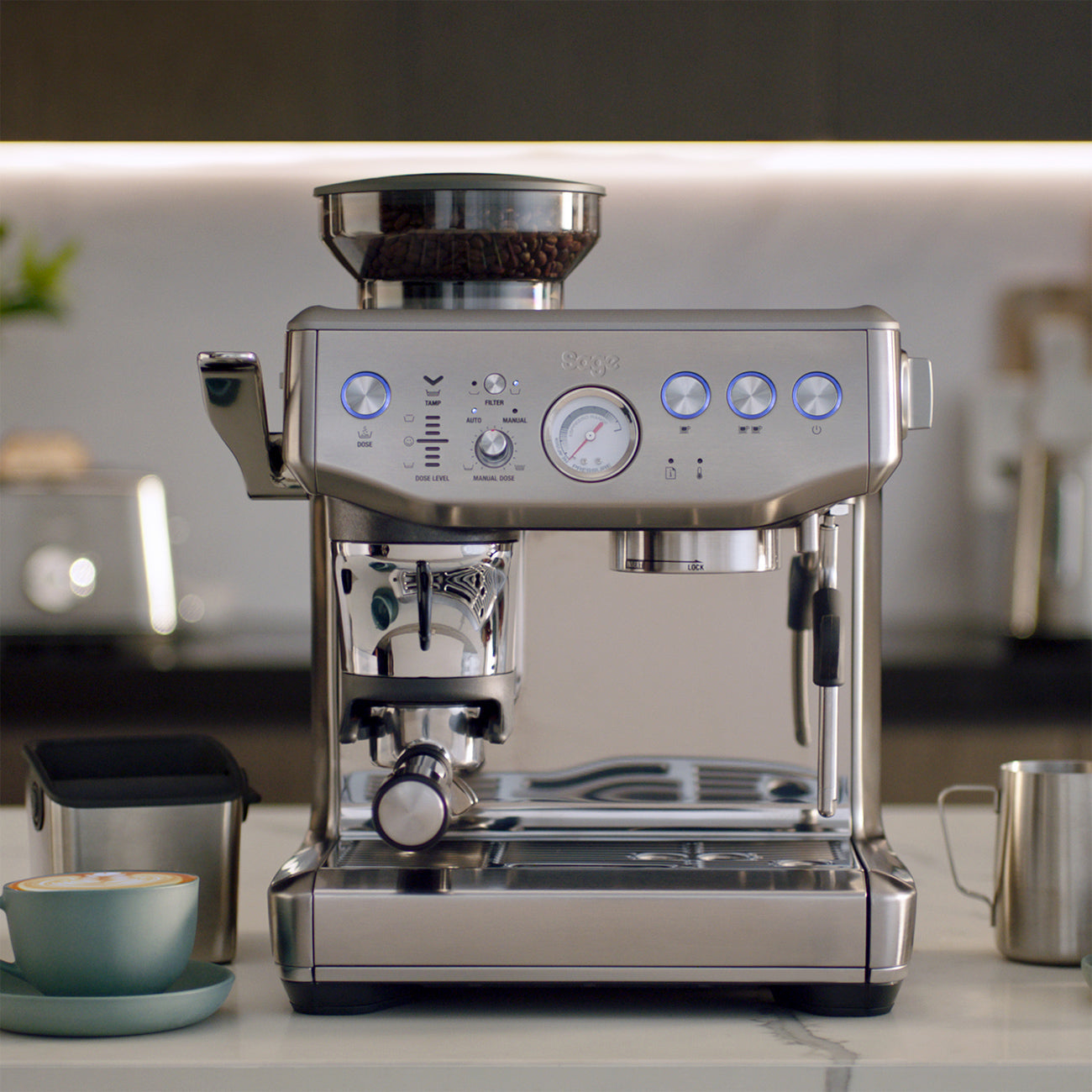 Sage Barista Express Impress Espresso Machine (Stainless Steel) - Amici Coffee Store